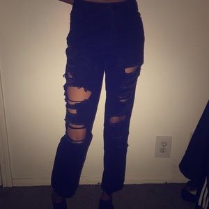 Black ripped jeans